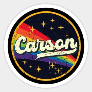 Carson // Rainbow In Space Vintage Grunge-Style Sticker